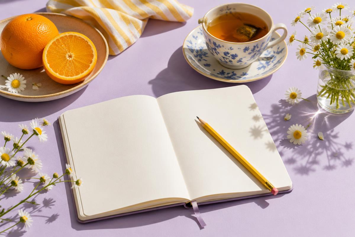 Un carnet ouvert pour prendre un moment pour soi.